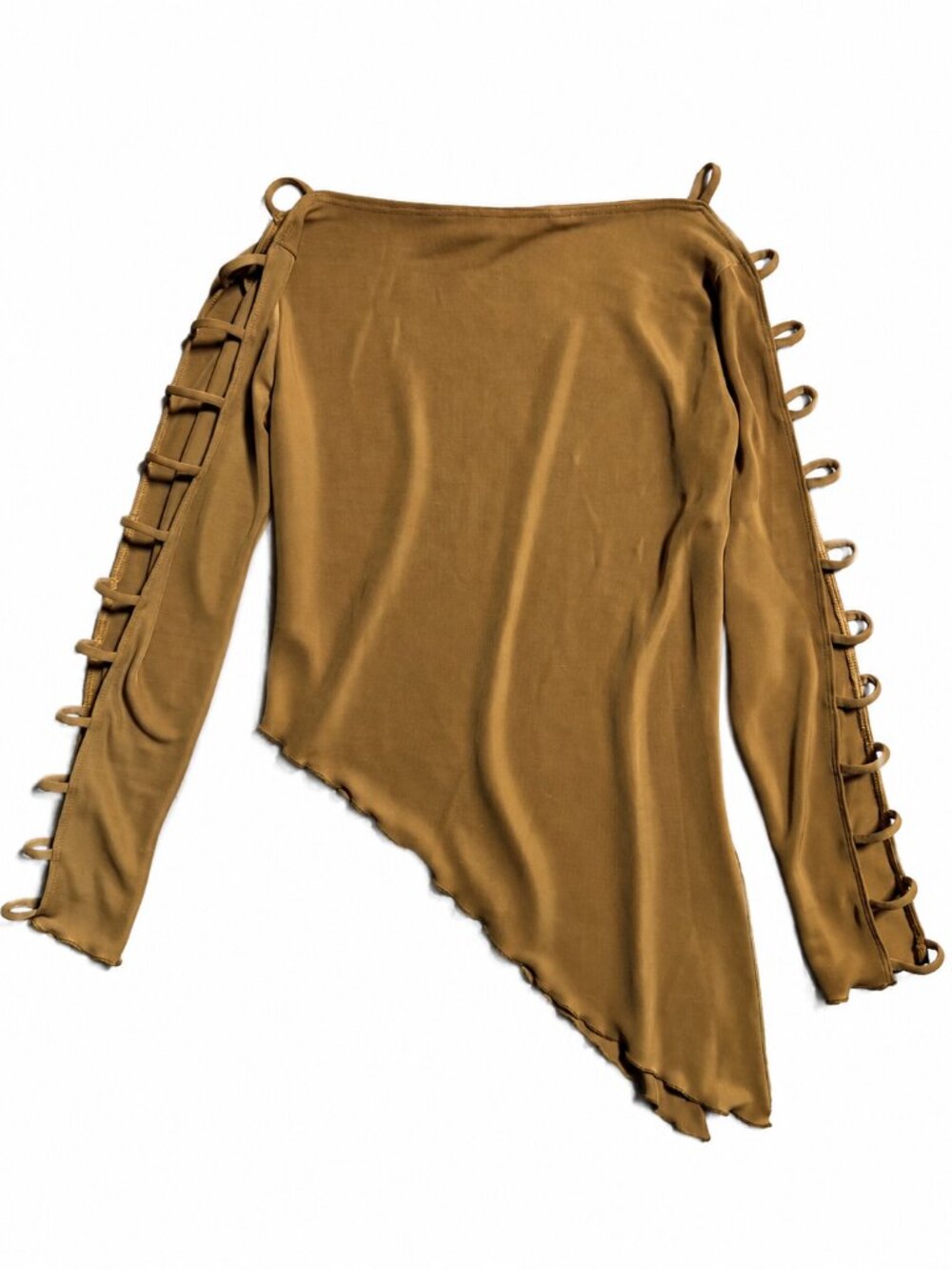 Parachute Asymmetric Long Sleeve Top - Brown, Size Medium